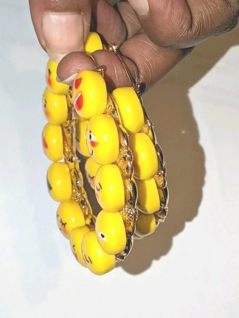 The Emoji Queen-Hand Crafted Colorful Large Hoop Earrings